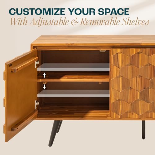 Bme Georgina Sideboard 2 Doors & 3 Drawers, Mid Century, Teak Brown, 61&q...