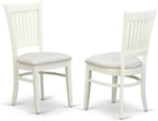 East West Furniture LGVA7-LWH-C 7 Piece Kitchen Table & Chairs Set Consist of a Rectangle Wooden Table with Butterfly Leaf and 6 Linen Fabric Dining Chairs, 42x84 Inch, Linen White