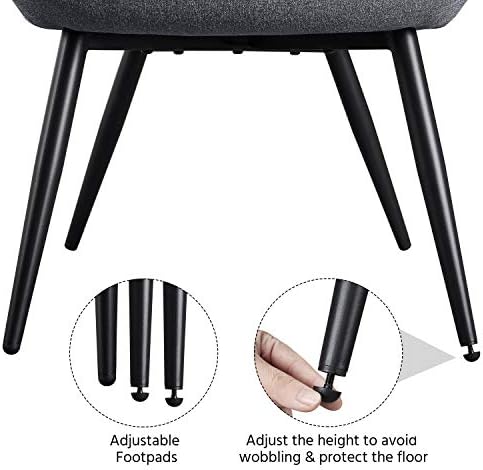 Yaheetech Accent Chair, Upholstered Armchair with Metal Legs, Grey