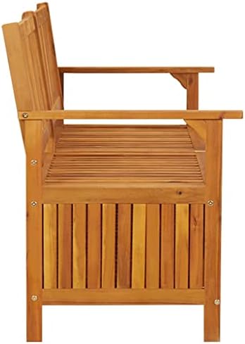 Solid Acacia Wood Storage Bench, Large Outdoor Garden Patio Seating with Stor...