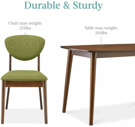Best Choice Products 5-Piece Dining Set, Compact Mid-Century Modern Table &am...