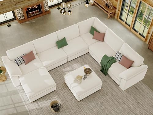 EASE MOOSE Oversized Sectional Modular Sofa,Comfty U Shape Sectional Modern D...