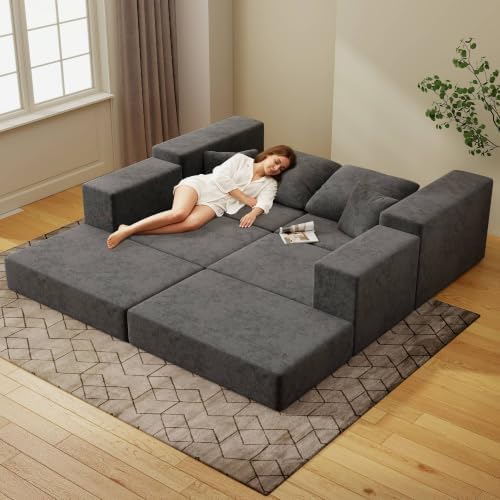 Cloud Modular Sectional Sofa, Comfy Couch for Living Room, Modern L-Shaped Co...