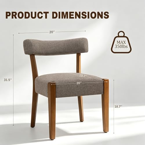 RNKSFX Upholstered Dining Chairs Set of 6, Walnut Wooden Kitchen & Dining...
