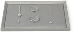 Jewelry Flat Tray, Leather Tray,Premium Grey Jewelry Tray,Jewelry Organizer Tray For Watch,Necklace,Ring,Pendants