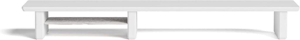 Raico Desk Cockpit Shelf Monitor Stand System Dual Screen Setup Wood Large Desk Accessory Organizer Unit (Matte White, Medium v2 | 36 Inches)