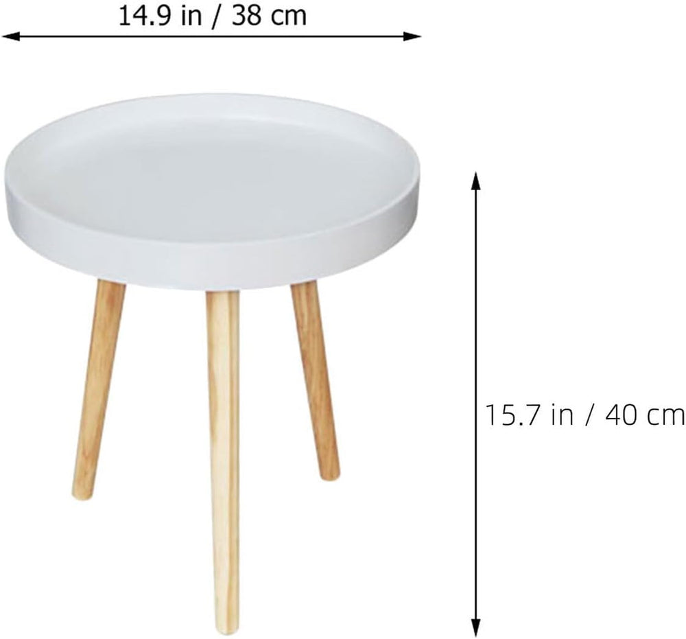 Veemoon Nordic Style Small Round Side Table White Mini Coffee Accent Table fo...