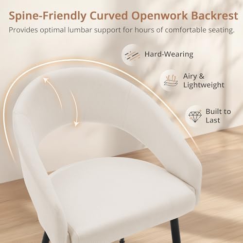 LUE BONA Modern Dining Chairs Set of 4, Beige