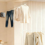 Retractable Clothesline 15.75-Foot Heavy-Duty Clothesline Wall-Mounted Anti-Sag Design for Indoor and Outdoor Use