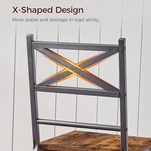 MAHANCRIS Dining Chair Set of 4, Rustic Wooden Kitchen Chairs with Backrest, ...