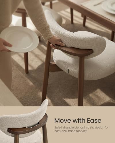 VASAGLE Wooden Dining Chairs Set of 2, Upholstered Kitchen Chairs