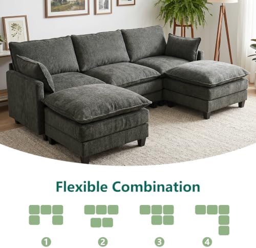 Modular Sectional Sofa, 95" U Shaped Couch, Couches for Living Room | Mo...