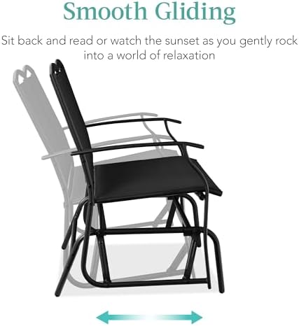 Best Choice Products 2-Person Outdoor Patio Swing Glider Steel Bench Loveseat...