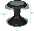 ECR4Kids ACE Active Core Engagement Wobble Stool, 15-Inch Seat Height, Flexible Seating, Black | Durable plastic, GREENGUARD Gold Certified, 7-9 years, 150 lb capacity, fully assembled, flexible seating for classroom use