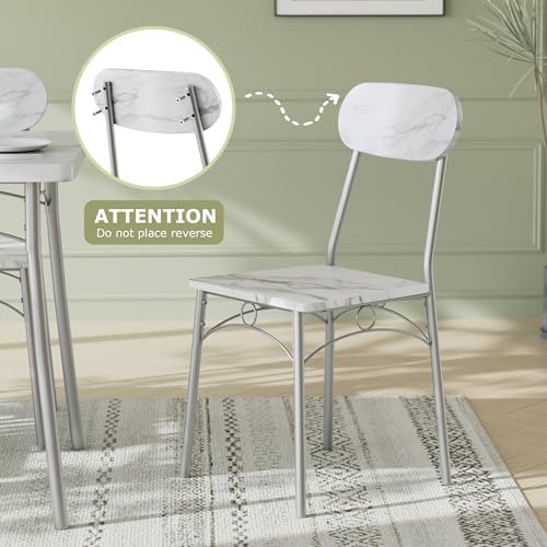 VECELO Dining Table Set for 4, 5-Piece Kitchen Table with 4 Chairs, MDF Board...