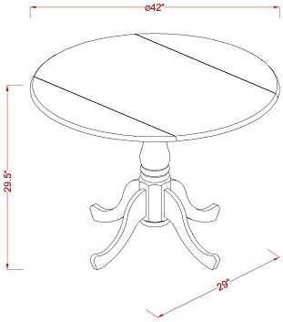 East West Furniture DLBO3-WHI-W 3 Piece Dining Room Table Set Contains a Roun...