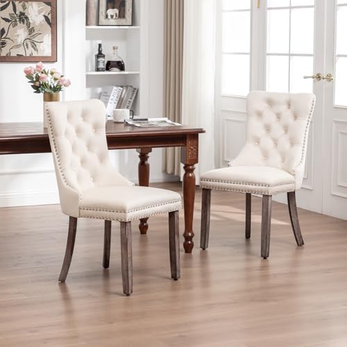 Hixkol Velvet Dining Chairs Set of 2,Upholstered Dining Chairs with Ring Pull...