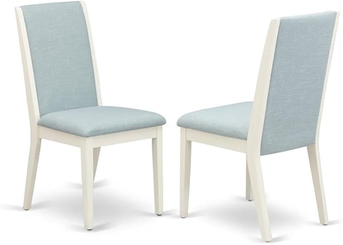 East West Furniture X097LA015-5 5 Piece Kitchen Table Set for 4 Includes a Rectangle Dining Room Table with X-Legs and 4 Baby Blue Linen Fabric Upholstered Chairs, 40x72 Inch, Multi-Color