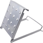 Telescoping Folding Ladder Shelf for Aluminum Alloy Construction Designed to Support Tools Oil Drums and Personnel on Scaffolding (Silver)