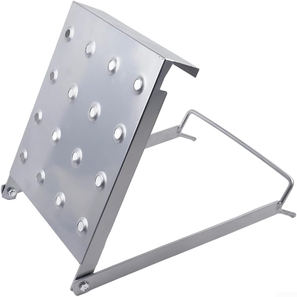Telescoping Folding Ladder Shelf for Aluminum Alloy Construction Designed to Support Tools Oil Drums and Personnel on Scaffolding (Silver)
