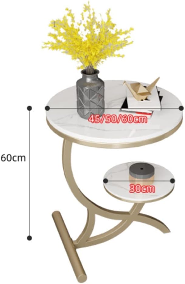 Rock Slab Side Table Fashion Round Living Room Small Coffee Balcony Sofa Corn...