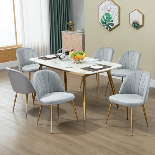 Velvet Dining Chairs Set of 4, Upholstered Mid Century Modern Dining Chairs, ...