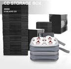 40-Disc CD/DVD Organizer Wallet Silver Snow Gnome On Rustic Grey Wood Plank Winter Christmas, Heavy-Duty Hard Plastic Binder, Portable Storage Case with Carry Strap for Car