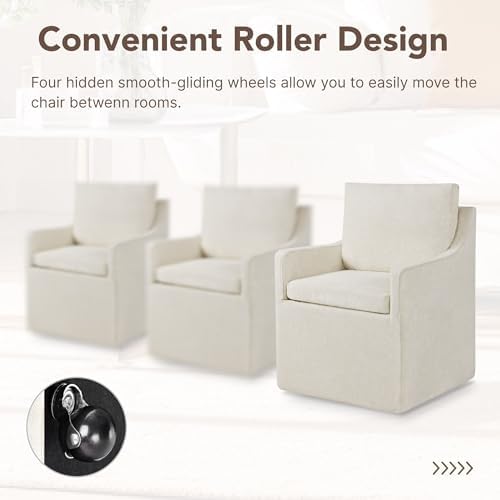 KISLOT Upholstered Dining Chairs Set of 1 with Washable Cover, Oatmeal | Mode...