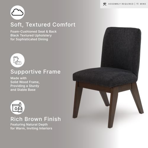 Signature Design by Ashley Dining Chairs Set of 2, Black Upholstered