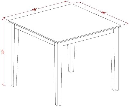 East West Furniture OXBO5-LWH-W 5 Piece Modern Dining Table Set Includes a Sq...
