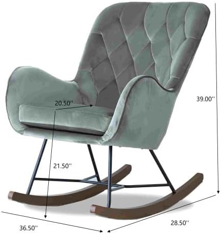 Upholstered Rocker, Mid Century Modern Gliding Accent Chair with Soft Foam Se...