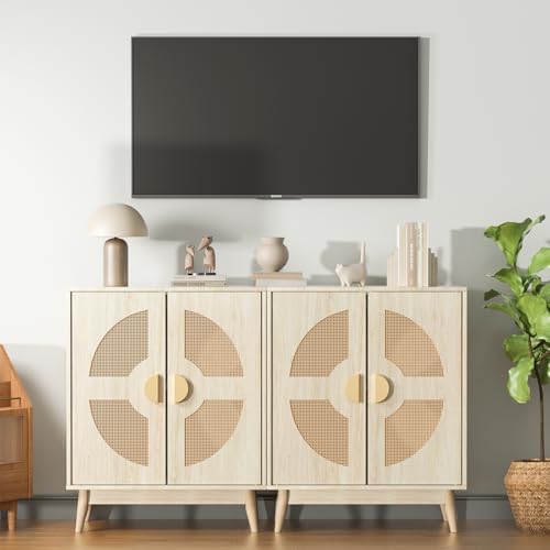Buffet Cabinet with Storage Sideboard Accent Modern Credenza with Doors &...