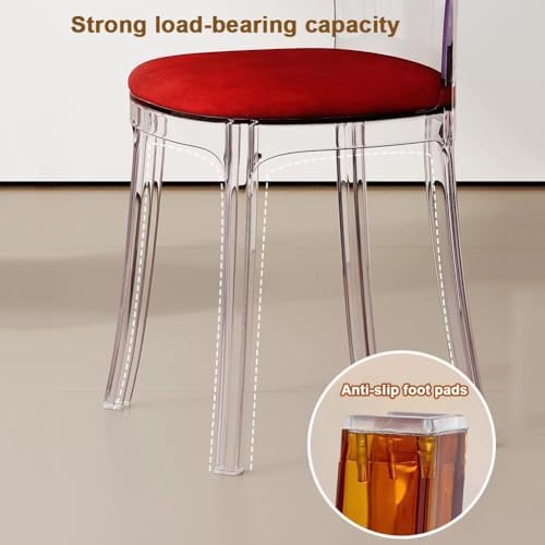 Etlegor Clear Acrylic Dining Chair, Modern Office Negotiation Chair with Seat...