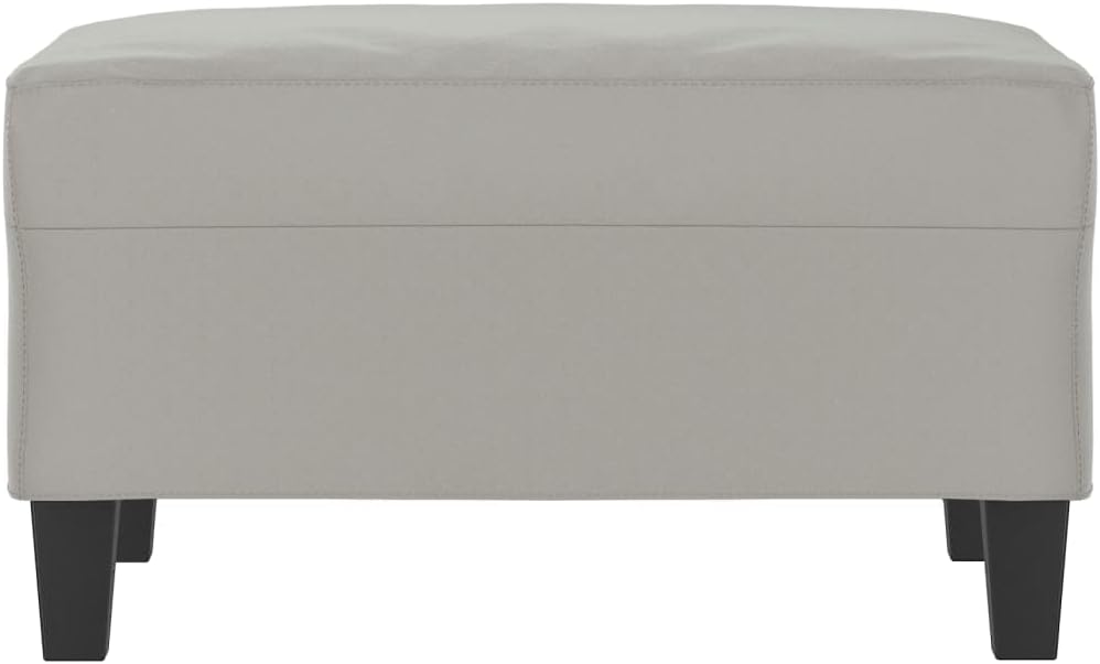 Modern Microfiber Footstool Light Gray 27.6x21.7x16.1 Inches, Sturdy Plywood ...