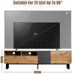 Bellemave TV Stand for TVs up to 80", Modern Entertainment Center with Cabinets, Drawers & Open Shelves, Wooden Media Console with Storage for Living Room, Bedroom & Home Theatre (Wood Grain)