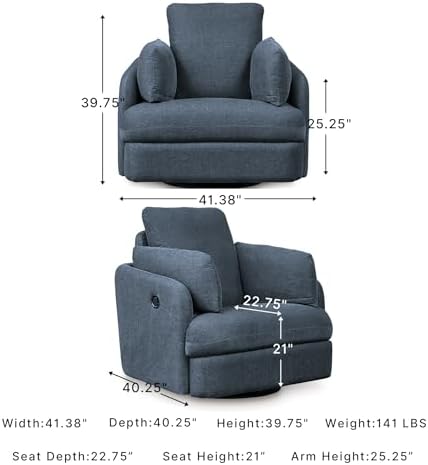 Signature Design by Ashley Modmax Swivel Glider Recliner, Hidden Storage &amp...