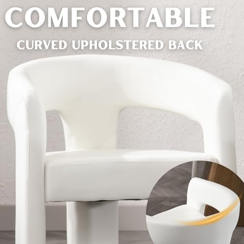 RIVOVA Modern Barrel Dining Chairs Set of 6, PU Leather Upholstered Accent Si...
