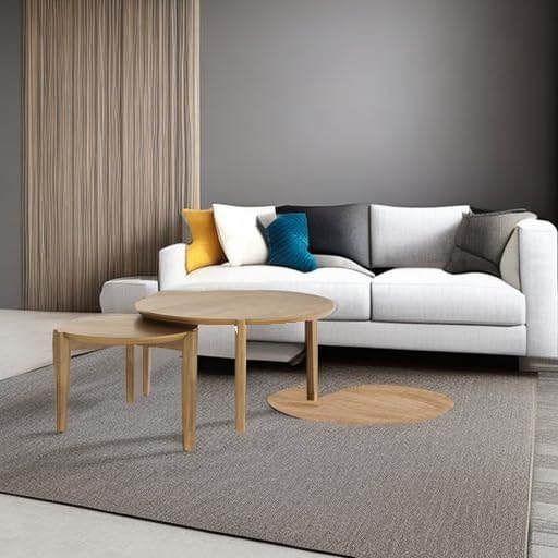 Nathan James Kendall Round Modern Nesting Coffee Set of 2, Stacking Living Ro...