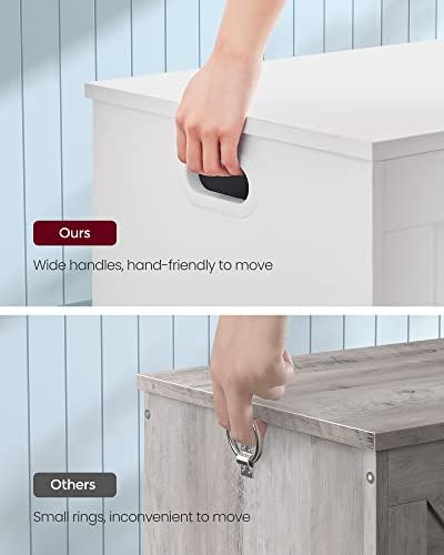 VASAGLE Storage Chest, 29.9 Inches Width Bench with 2 Safety Hinges | Shoe Be...