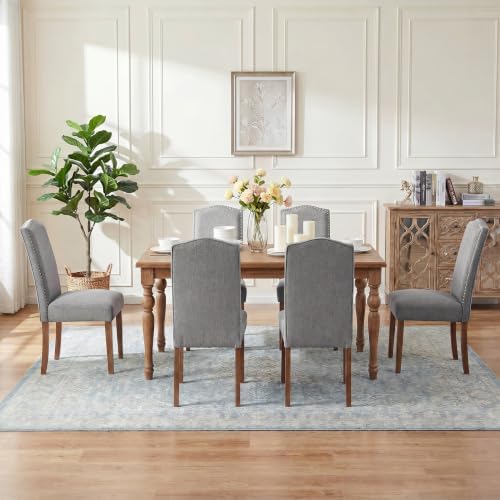 Upholstered Dining Chair Modern Stylish Kitchen Diner Fabric Set of 6