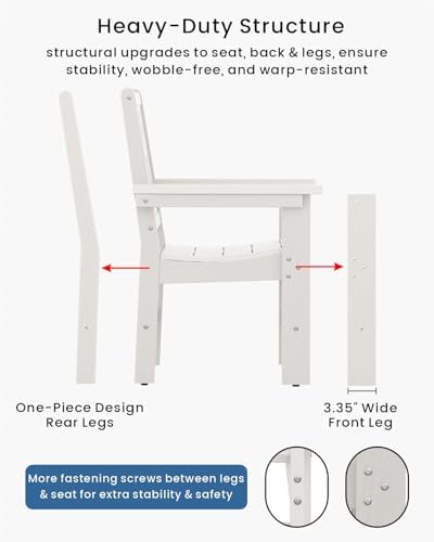 7-Piece Outdoor Dining Set, HDPE All-Weather Patio Table and Chairs Set for 6...