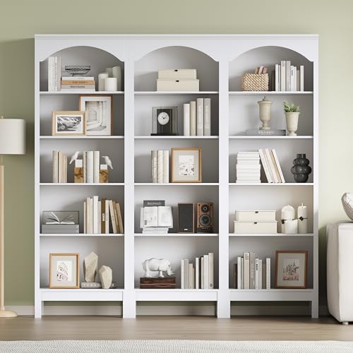 Arched Bookshelf,5 Tier Tall Bookcase with Adjustable Shelves for Storage