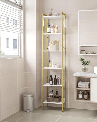 Hzuaneri Bookshelf, Book Shelf, Industrial Bookcase with 2 Hooks