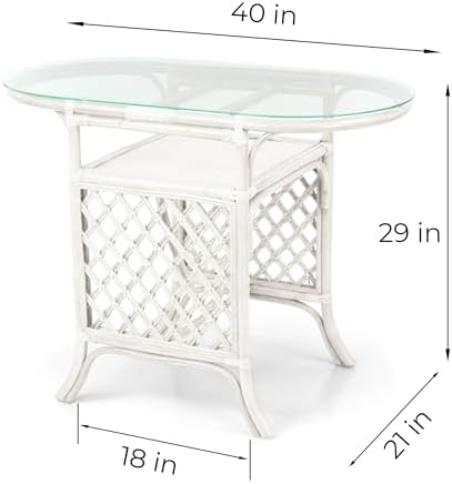 Borneo Compact Dining Set White Color, Table with Glass Top + 2 Chairs with C...
