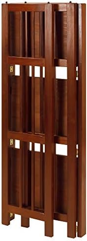 Casual Home Narrow 3-Shelf Folding Bookcase, 14" Wide, Walnut
