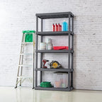 Sterilite 3-Pack 5 Shelf Unit, Heavy-Duty Shelving Storage Rack for Home and Garage, Gray - Multipurpose Plastic Organizer Shelves for Smart Organization