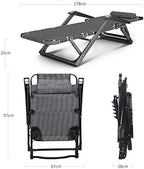 Folding Outdoor Chaise Lounge Chair,with Pillow Gravity Adjustable Reclining Deck - for Office Pool(D)