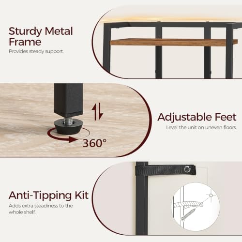 MAHANCRIS 5-Tier Book Shelf, Ladder Shelf, Bookcase, Ladder Shelving Unit