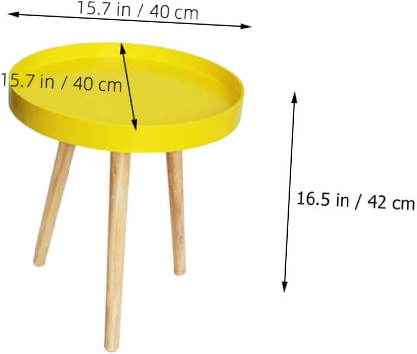 Nordic Style Small Round Coffee Table Creative Mini Sofa Side Table Yellow fo...