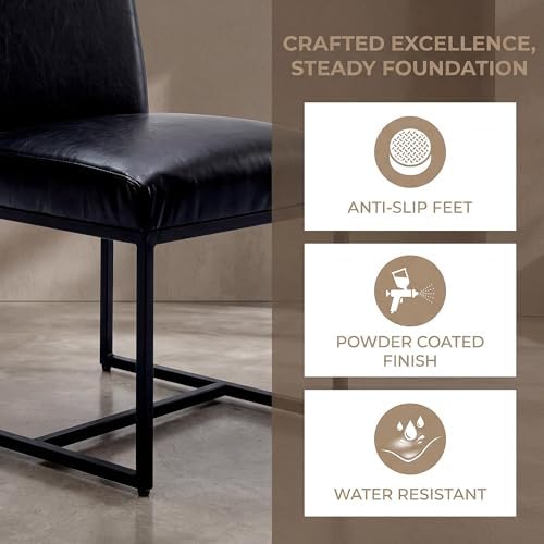 HNY Modern Dining Chairs Set of 6, Upholstered Leather Dining Room Chairs wit...